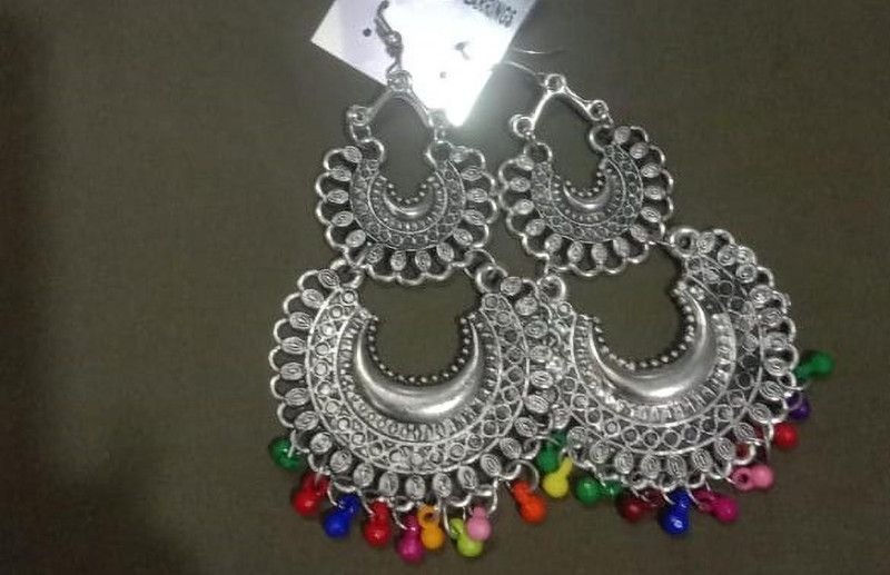JMBW MEENAKARI AND CHANDBALI EARR COMBO OF 2 PAIRS Pearl Alloy Drops & Danglers, Chandbali Earring