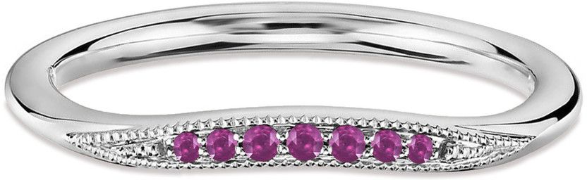 Purple Amethyst Curved Matching Band 14K Gold Finish Contour Wedding Band Sterling Silver Amethyst Rhodium Plated Ring
