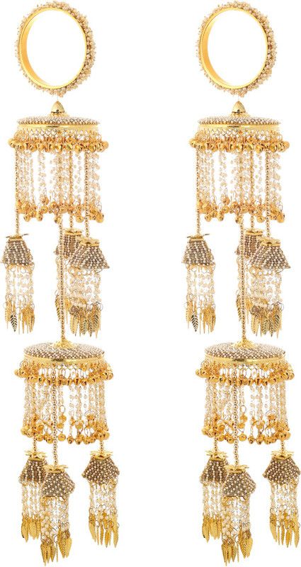 Metal, Brass Beads, Pearl Gold-plated Kalire  (Pack of 2)