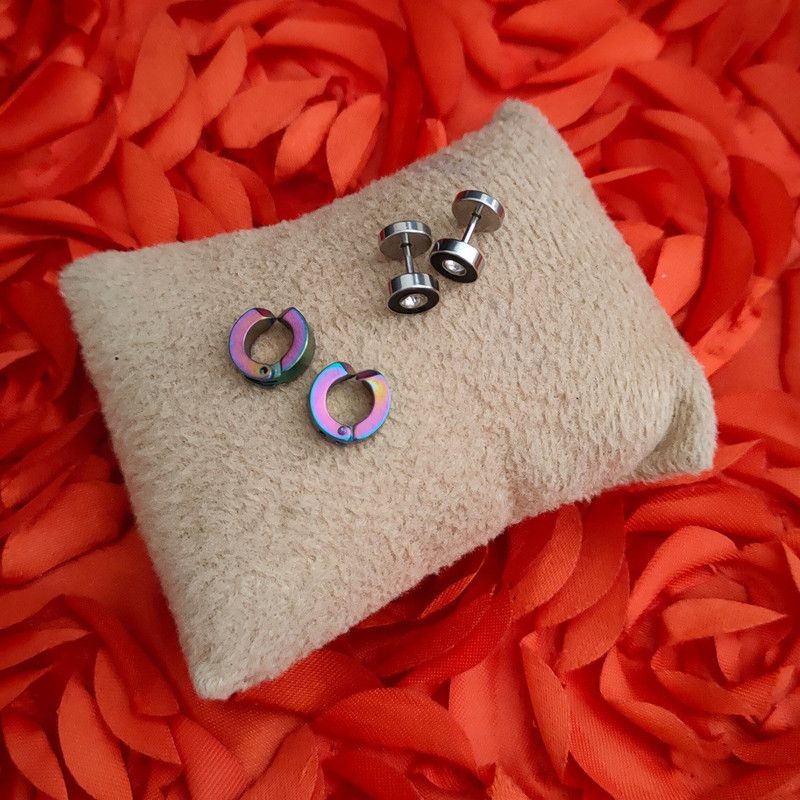 Mens Jewellery Valentine Multi stud Bali earrings Stainless Steel Hoop Earring, Stud Earring, Drops & Danglers, Huggie Earring, Tunnel Earring