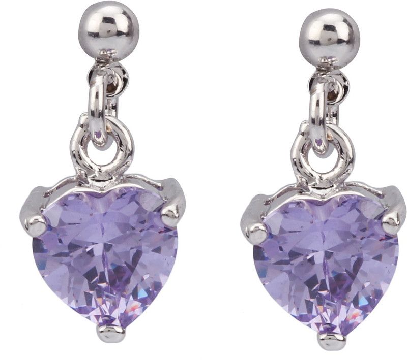High Quality Rhodium Coated Heart Design shining Swarovski Elements stays long life Copper Drops & Danglers