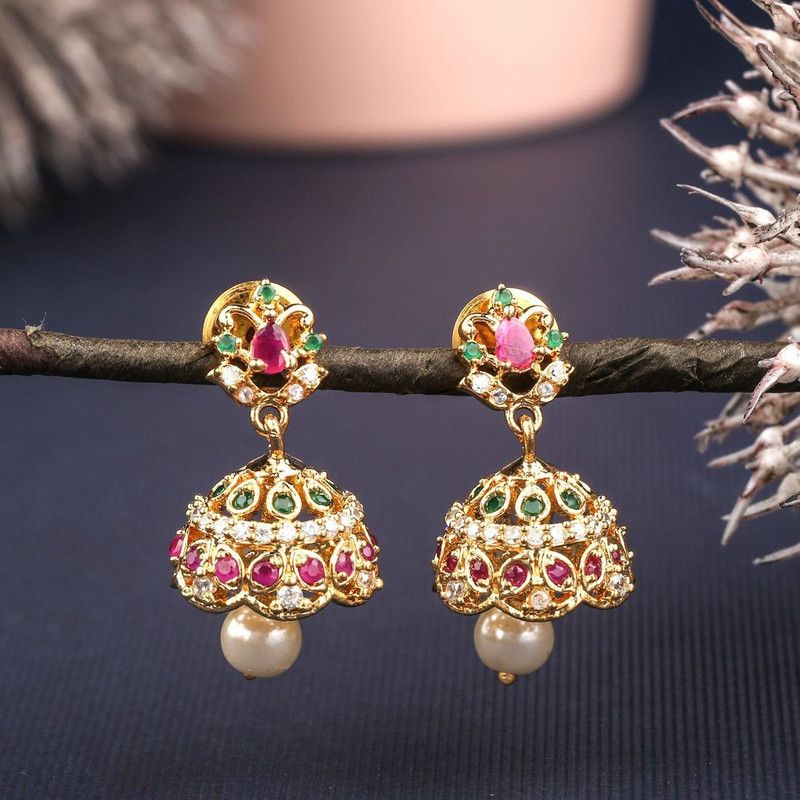 Earrings Diamond Alloy Jhumki Earring