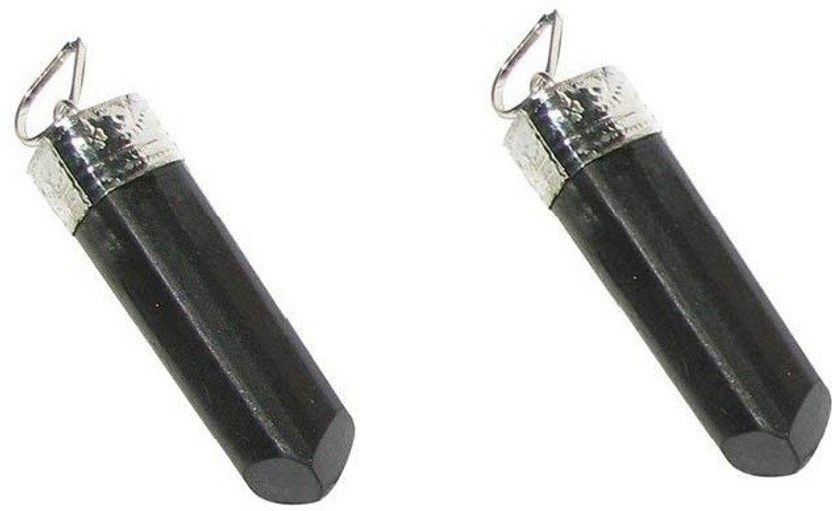 Set of 2 Black Tourmaline Pendant Tourmaline Metal, Crystal Pendant