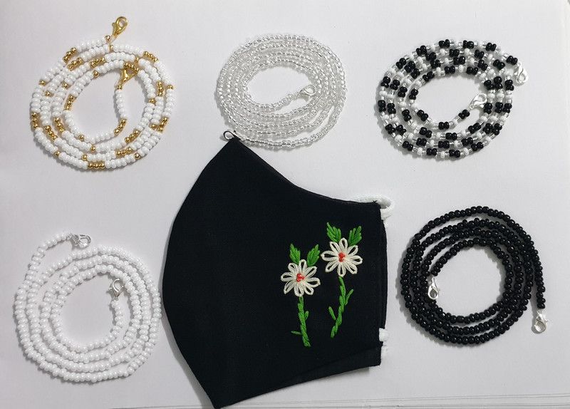 mask chains for women stylish combo Beads Mother of Pearl Chain