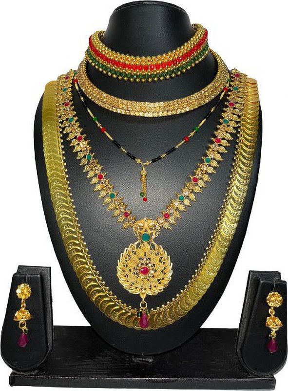 Brass, Copper, Dori Gold-plated Gold Jewel Set  (Pack of 1)