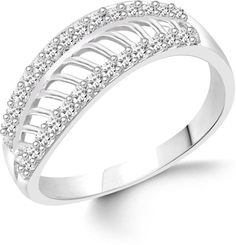 Crystals From Swarovski Silver Designer Ring Crystal Silver Plated Ring Brass, Alloy Cubic Zirconia Silver Plated Ring