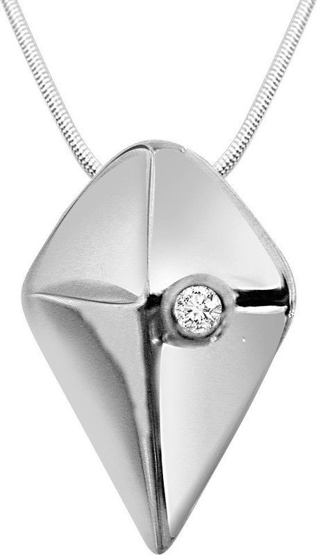 Eternal Feel - Real Diamond & Sterling Silver Pendant with 18 IN Chain (SDP44) Sterling Silver Diamond Sterling Silver Pendant
