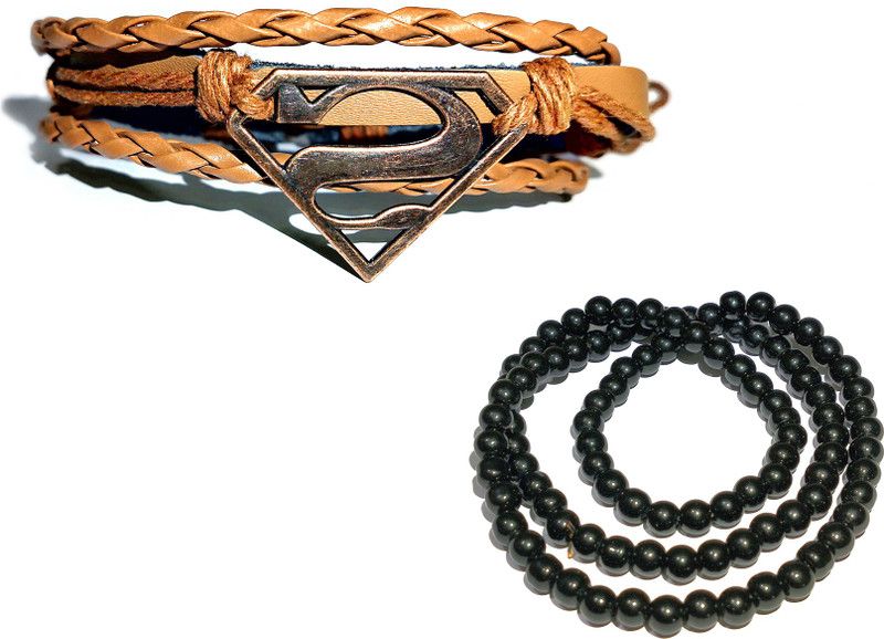 Plastic, Leather Bracelet Set  (Pack of 2)