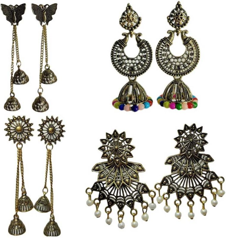CF-2 Beads Brass Earring Set