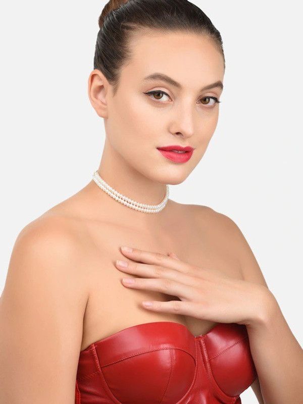 new fancy pearl necklace for girls and women Gold-plated Plated Alloy Necklace