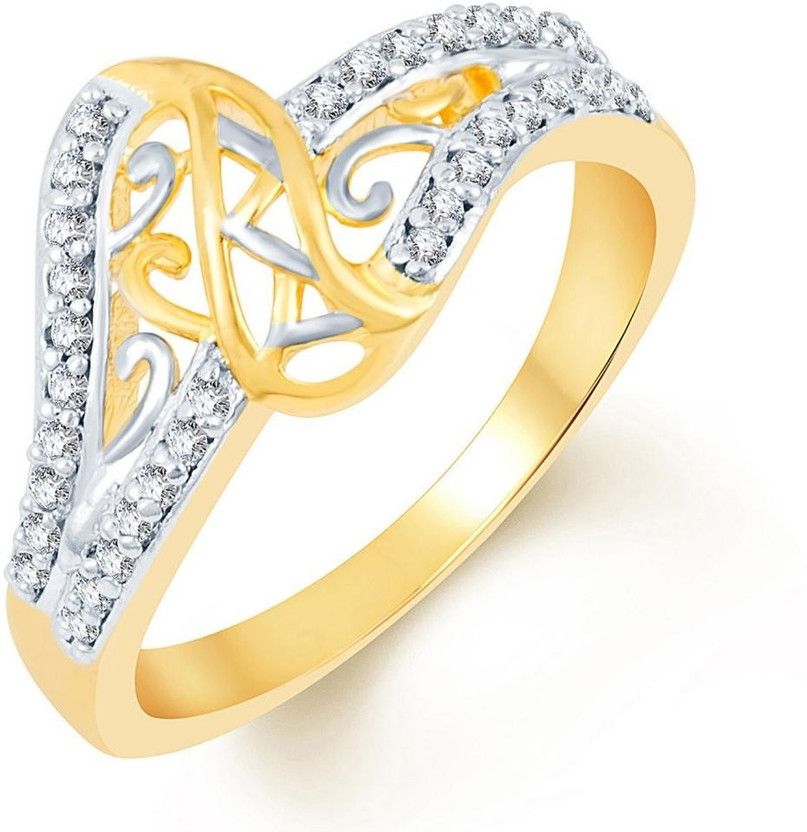 Marvellous Alloy Cubic Zirconia Rhodium, Gold Plated Ring