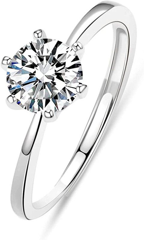 1.00Ct Moissanite 925 sterling silver Round cut, D Color VVS1 Clarity Women Ring Sterling Silver Moissanite Ring