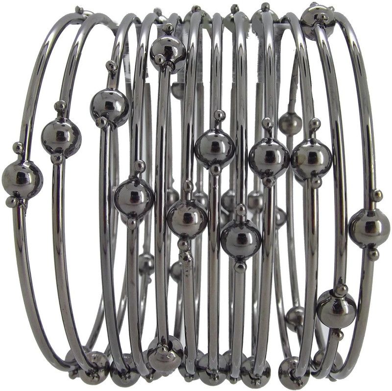 Alloy Silver Bangle Set  (Pack of 12)