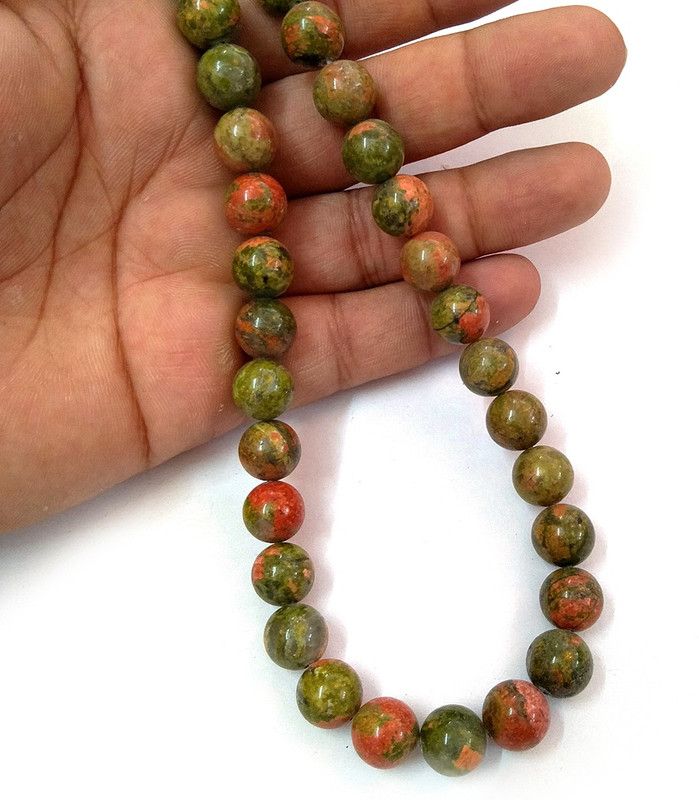 Unakite Crystal Stone 10 mm Round Beads for for Jewellery Making Necklace Bracelet Mala Beads Crystal Crystal Necklace