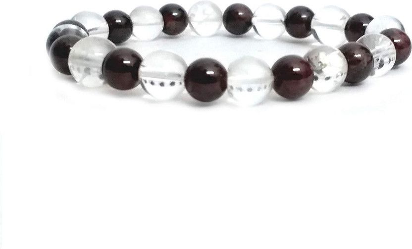 Crystal Quartz, Garnet Bracelet