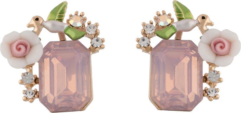 Smart Collection Alloy, Crystal Stud Earring