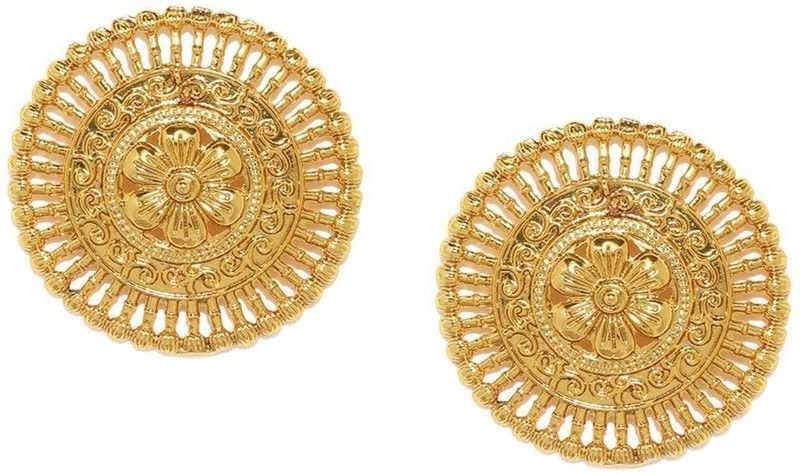 Splendid Finely Detailed Metal Stud Earring