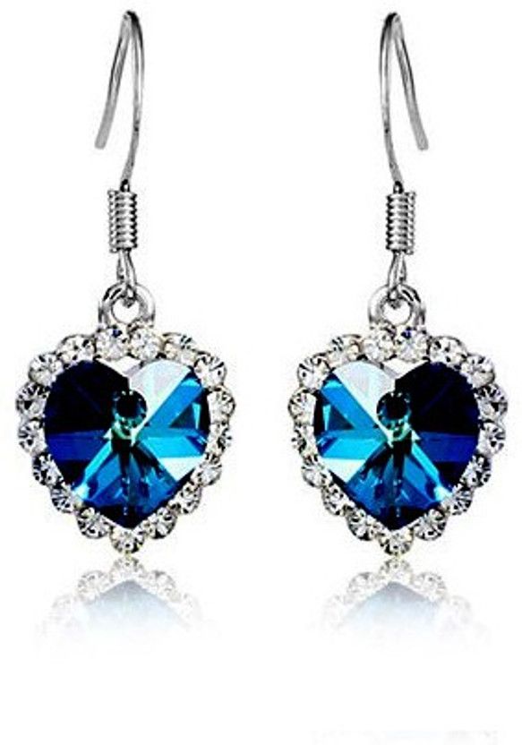 Titanic Heart Cubic Zirconia Alloy Drops & Danglers