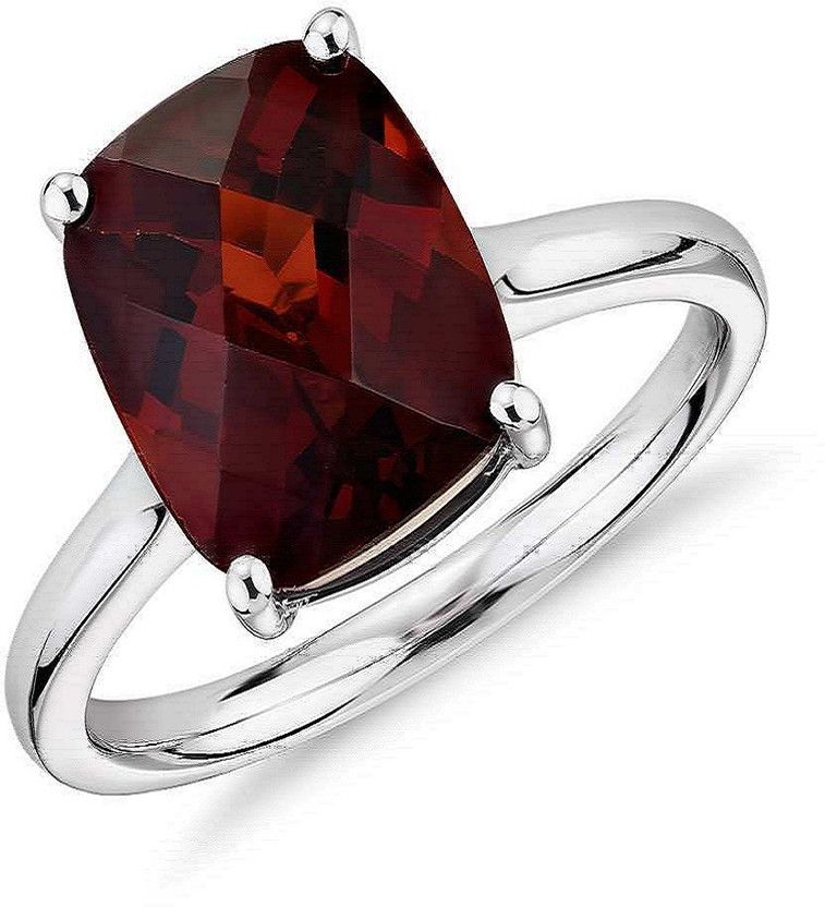 Hessonite / Garnet Ring with Natural Gomed Stone Lab Certified Stone Garnet Silver Plated Ring