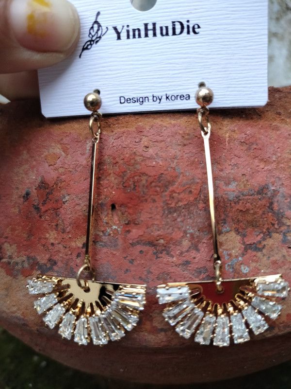 Indowestern Half Moon Crystal Drop Earring For Women Zircon Sterling Silver Drops & Danglers, Chandbali Earring, Earring Set, Tunnel Earring, Tassel Earring