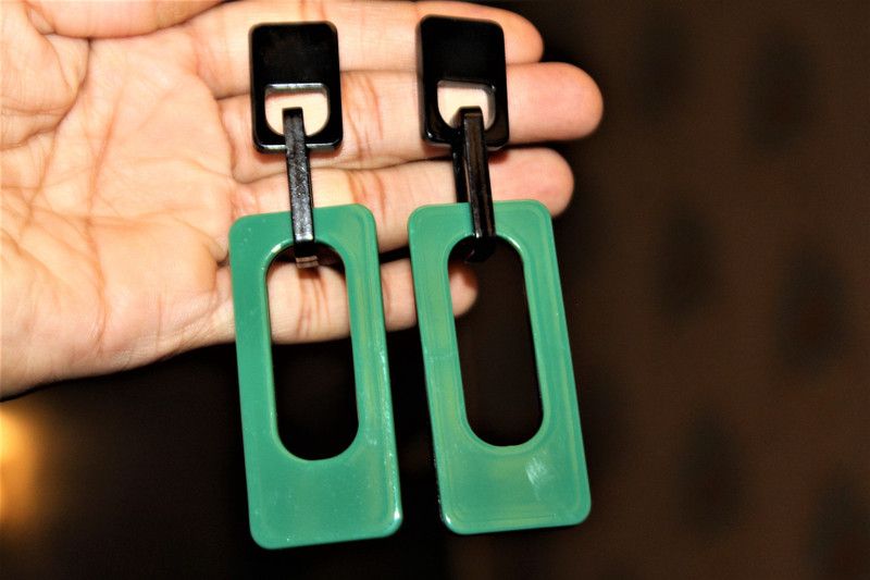 GREEN HOOP EARRING Acrylic Hoop Earring