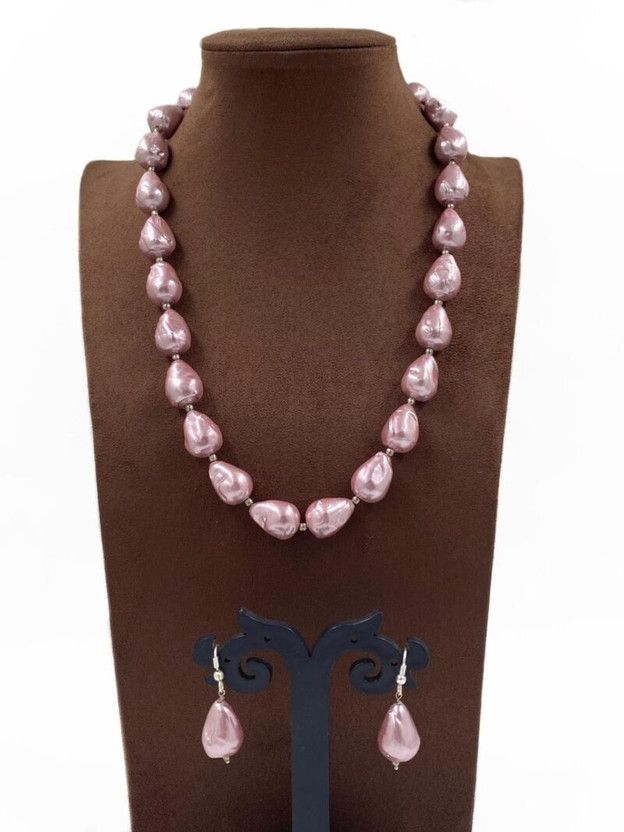 Stone, Alloy Gold-plated Pink Jewel Set  (Pack of 1)