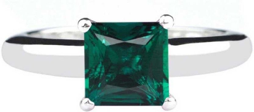 Stone Emerald Silver Plated Ring