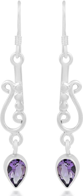 Amethyst Gemstone 925 Sterling Silver Drop Dangle Earring Jewelry for Women Amethyst Sterling Silver Drops & Danglers