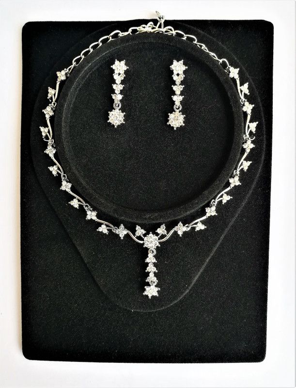 Alloy Rhodium Platinum Jewel Set  (Pack of 1)