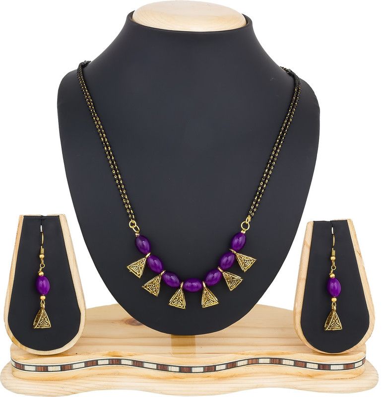 Glass Gold-plated Gold Jewel Set  (Pack of 1)