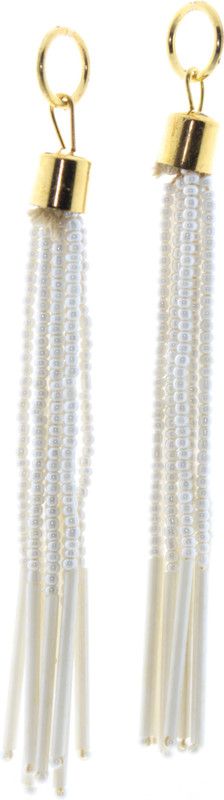 Fashionhaat Stylish and Ethnic Acrylic White Pearls Tassel Women's Ethnic Work Hanging White Latkan for Saree Blouse Dupatta Lehenga Gowns Brooch  (White)