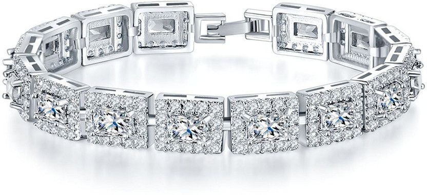 Alloy Crystal Silver Bracelet
