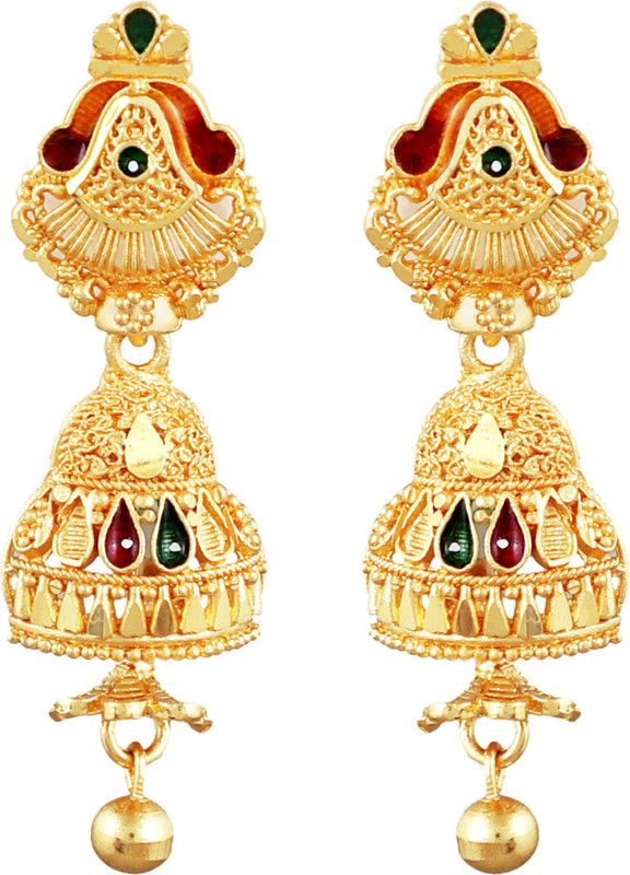 Mansiyaorange Designer Jhumki For Women Copper Jhumki Earring