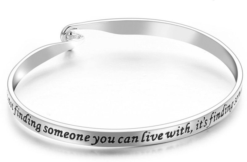 Brass Crystal Rhodium Bangle