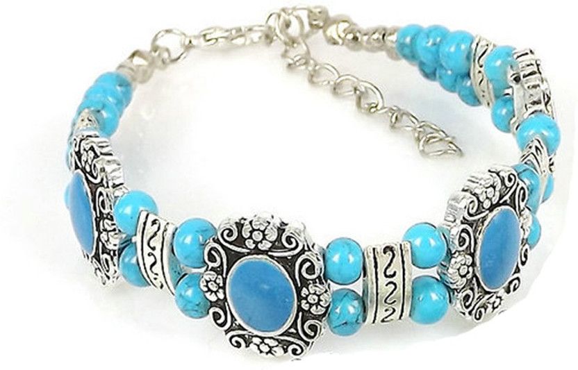 Copper Turquoise Silver Bracelet