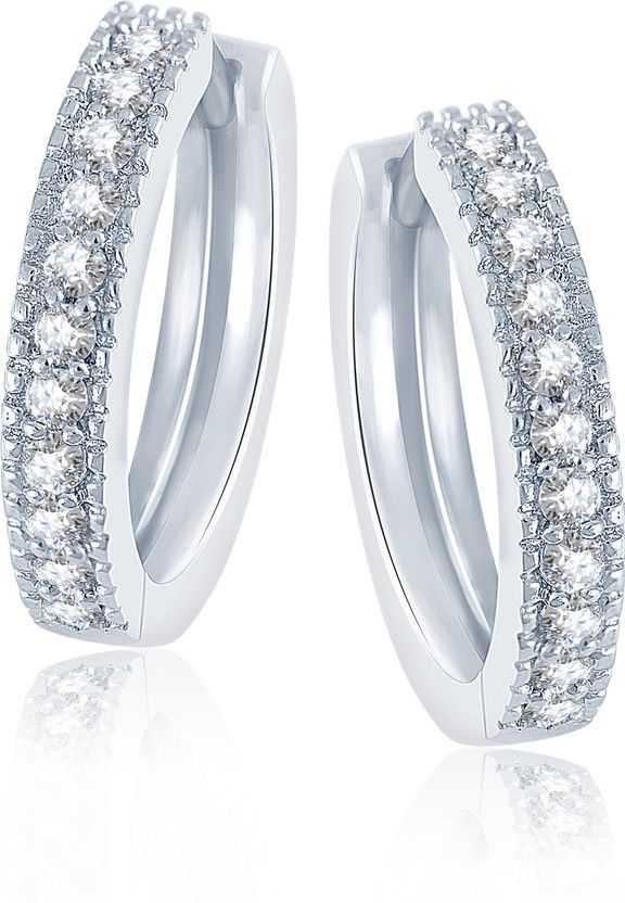 BALI EARRING Cubic Zirconia Brass Hoop Earring