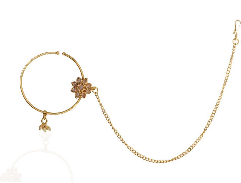 SHI Jewellery Pearl Gold-plated Plated Mother of Pearl, Metal Nathiya