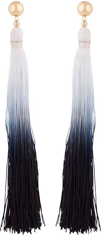 Ombre Tassel Designer Inspired Earrings Fabric Drops & Danglers