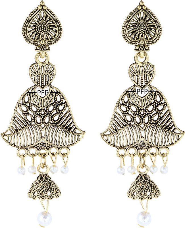Traditional Gold Plated Stylish Jhumki earring For Women & Girls Pearl Alloy Drops & Danglers, Hoop Earring, Jhumki Earring