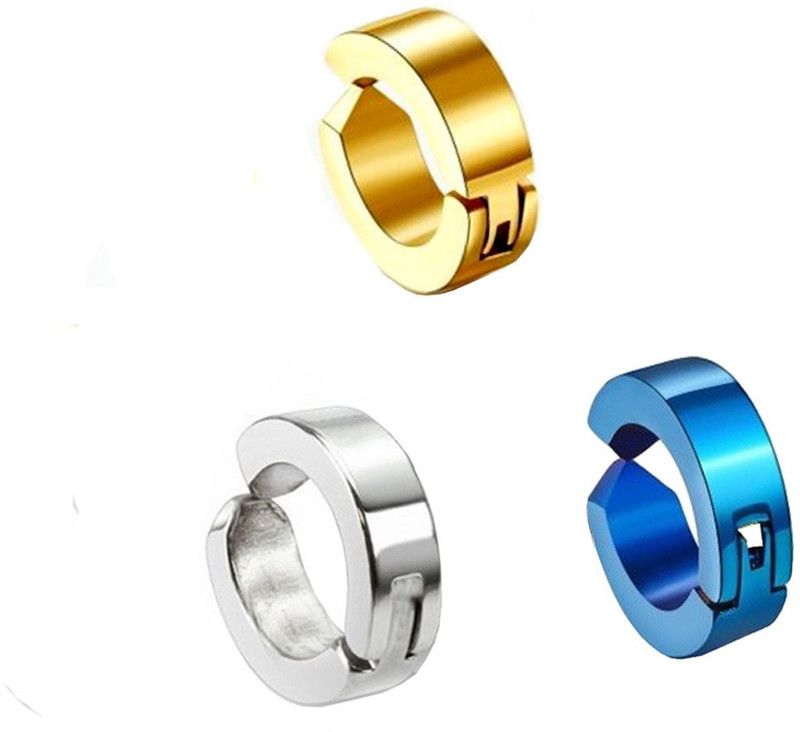  Fashion Punk Non-Piercing Ear mens jewelry (3 Single Earring) SEr005046 Metal Clip-on Earring