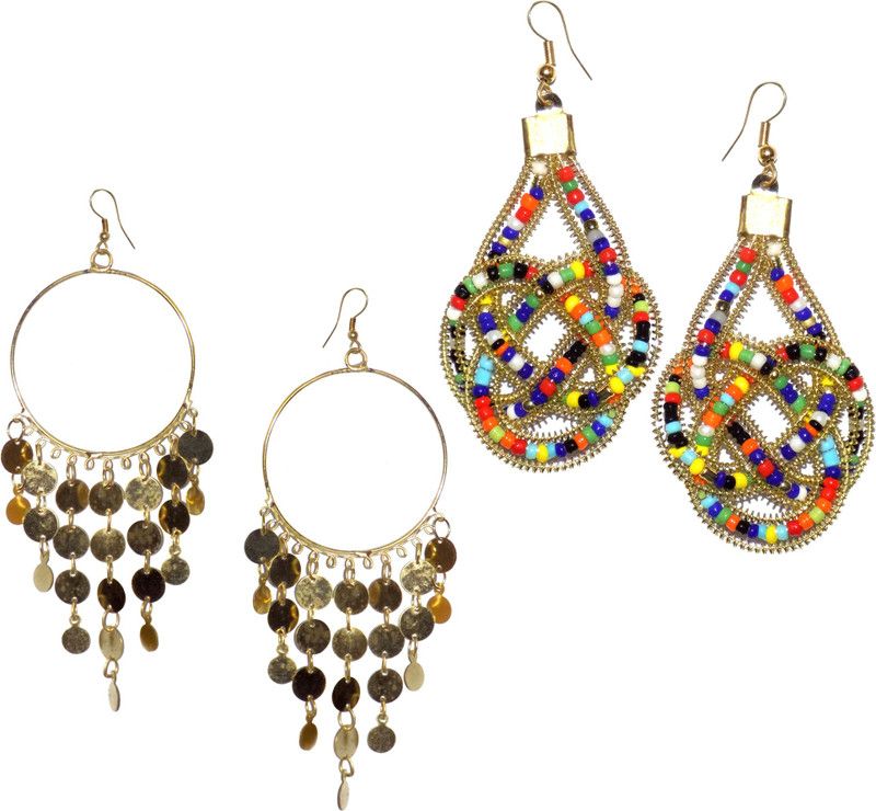 Forty Hands Stylish & Latest Earrings For Women & Gilrs Pack of 2 (454 Alloy Drops & Danglers