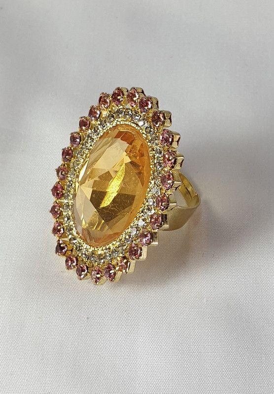 Imitation American Diamond Crown Shaped Metal Ring
