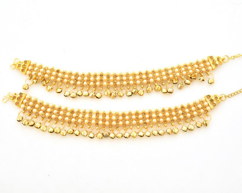 Golden_Payal(Shopsy) Brass Anklet  (Pack of 2)