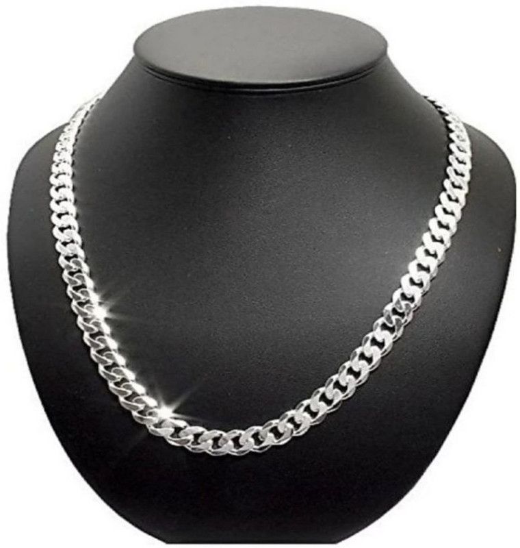 Silver Plated Gents 22inch Chain For Boys & Mens Silver Plated Alloy Chain