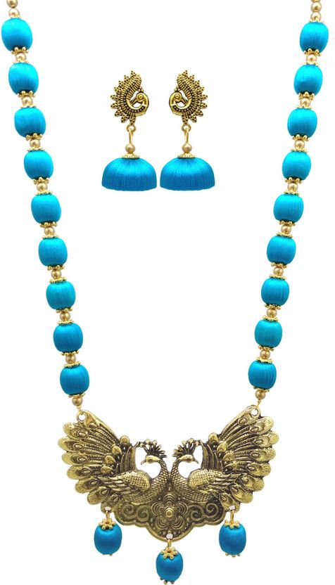 Wood, Dori, Plastic Blue, Gold Jewel Set  (Pack of 1)