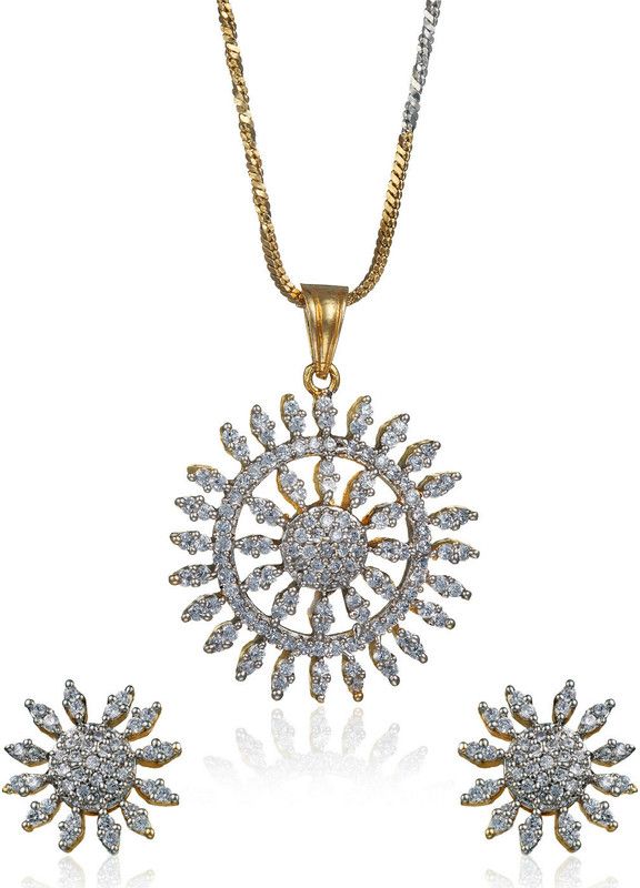 Brass, Silver Gold-plated, Rhodium Gold, Silver Jewel Set  (Pack of 1)
