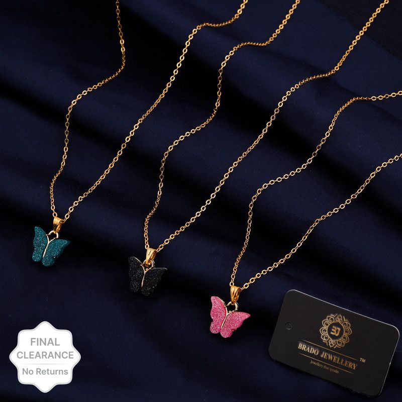 Butterfly Shape pendant chain necklace for women and girls Gold-plated Plated Alloy Necklace