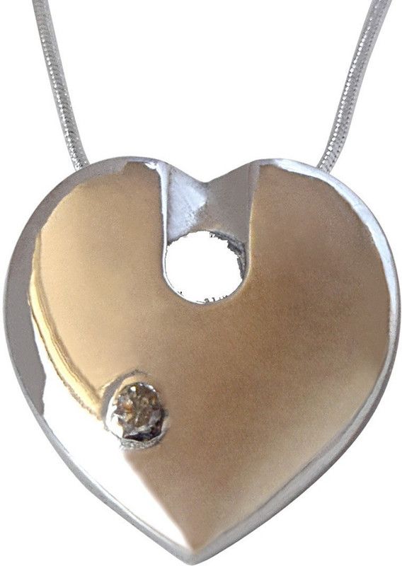 Rope of Love - Real Diamond & Sterling Silver Pendant with 18 IN Chain (SDP224) Silver Diamond Sterling Silver Pendant
