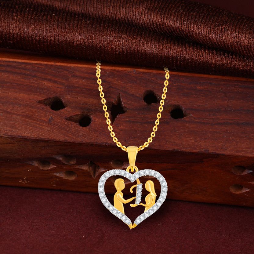 Couple Pendant J Letter Gold plated Valentine Cubic Zirconia Brass Chain Pendant Gold-plated Cubic Zirconia Brass Pendant