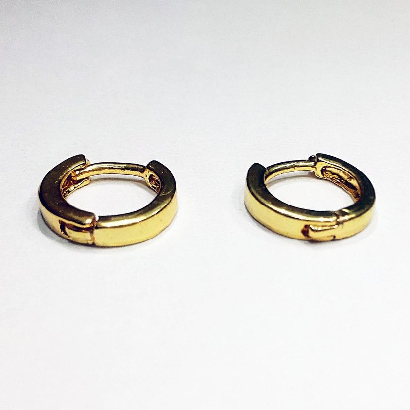 Latch Back Design Brass Huggie Earring